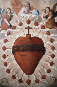 Alegorías del Sagrado Corazón de Jesús y la Santísima Trinidad - Fray Miguel de Herrera