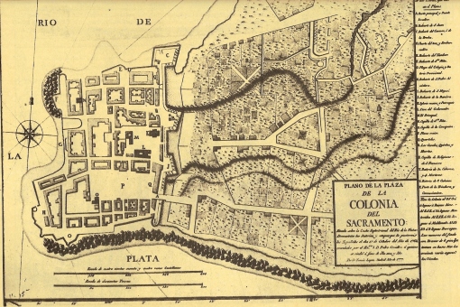Colonia del Sacramento, 1777. Plano realizado por Tomás López.